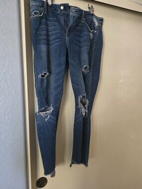 Joe's Jeans Distressed Skinny Jeans - Dark Blue